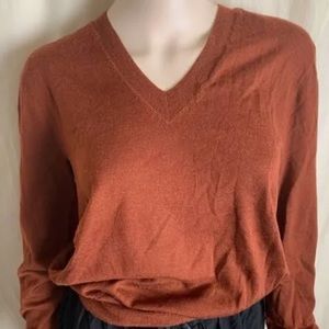 J.Crew Italian Cashmere RUST color Sweater Top XXS